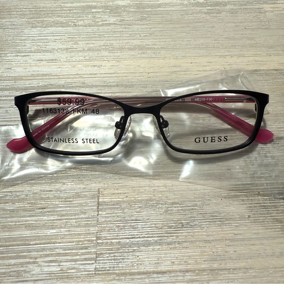Guess Stainless Steel Glasses - GU9155-3 - Black & Pink | Comes w/ Case - Picture 3 of 6